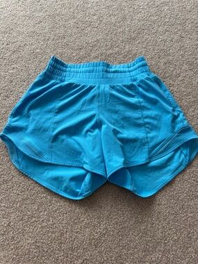 lululemon athletic Hotty Hot  Women's Aqua Blue Running Shorts